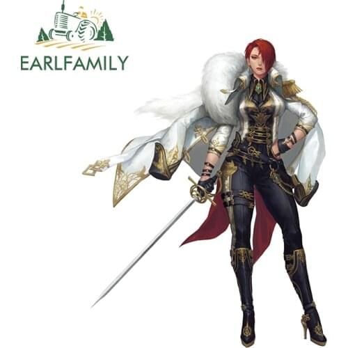 EARLFAMILY 13cm x 10.4cm for Royal Woman Knight Funny Car Stickers Personality Decal Windows Scratch-Proof VAN Vinyl Car Wrap