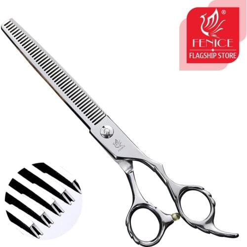 Fenice 7.0 inch Pets Hair Grooming Scissors Japan 440C Thinnning Rate 25% Dog Hair Shears