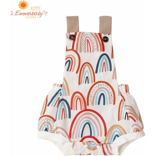 Newborn Baby Girl Rainbow Romper Bodysuit Jumpsuit Playsuit Overall One-Pieces Clothes 0-12 Months