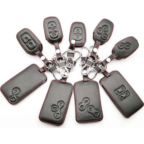 High Quality Leather Key Case Box For Renault Megane Clio Logan Kadjar 1 2 3 Scenic Koleos Keychain Card Car Cover Accessories