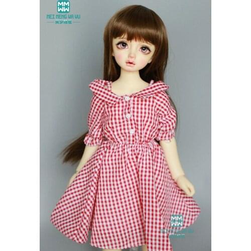 BJD doll clothes fits 1/4 MSD GEM BJD doll fashion plaid dress