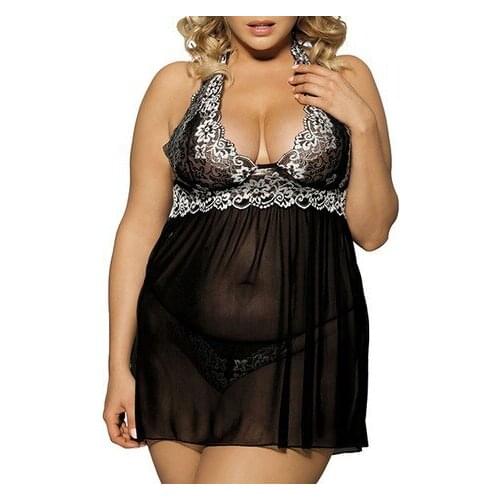 Summner Women Lace Sexy Lingerie Corset with G-string Erotic Dress Underwear Sleepwear Plus Size 5XL