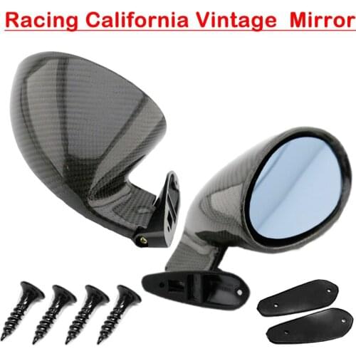 Californian authentic vintage mirror carbon+blue glass R+L