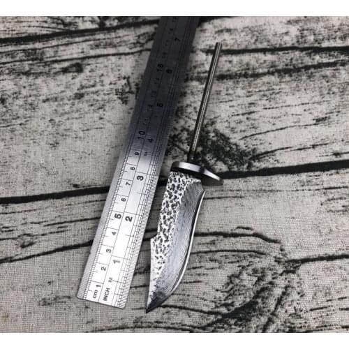 Freewolf 3.15 Inch DIY VG10 Damascus Steel Blade With Stainless Steel Knives' Handle Head H0139