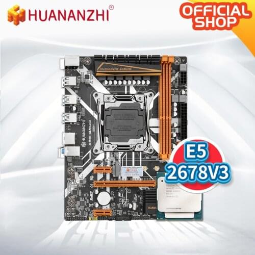 HUANANZHI X99 8MD3 X99 Motherboard with Intel XEON E5 2678 V3 Support ECC NON-ECC memory combo kit set NVME SATA USB 3.0