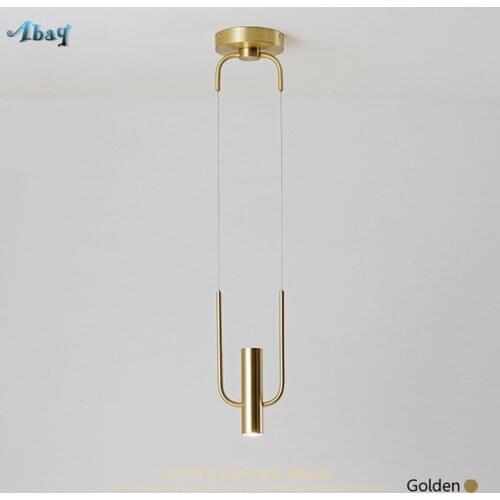 Nordic Restaurant Copper Pendant Lights Modern Luxury Bedroom Lamps Design Living Room Dining Table Hanging Light Bar Fixtures