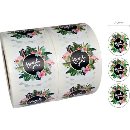 Cute Forest Flamingo Thank You Stickers Baking Envelope Gift Decor Seal Labels Kids Reward Diary Scrapbook Stationery Sticker