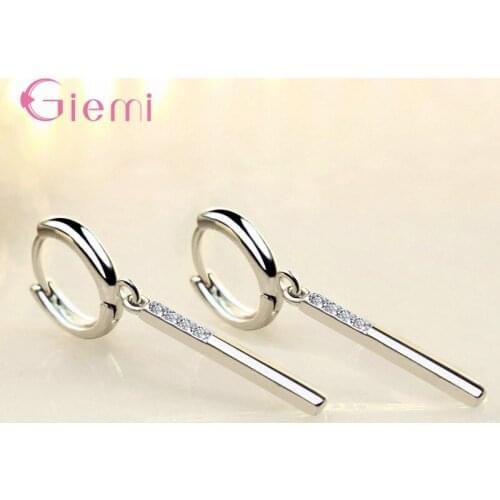 Fashion Statement Drop Earrings For Women Girls Trendy 2020 925 Sterling Silver CZ Crystal Best Gift For Girlfriend Wholesale