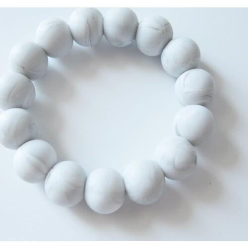 Marble Bracelet 15MM Silicone Beaded Chew Bracelets Baby Bangle teether