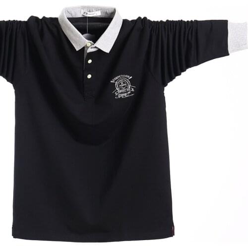 2021 Autumn and Winter Brand Embroidery Loose Long-sleeved Polo Shirt High-quality Cotton Mens Business Smart Casual Polo