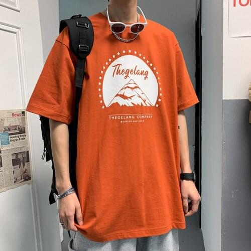 Men Mountain Printed Graphic T Shirts 2021 Summer Mens Korean Fashion Harajuku T-Shirts Funny Short Sleeve Tshirt Hip Hop Male