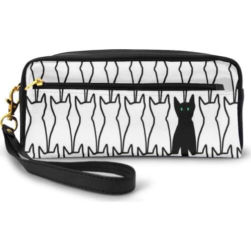 NOISYDESIGNS Leather Clutch Women Long Wallets Black White Cats Printing Women Money Purse Large Capacity Clutch Coin Purse