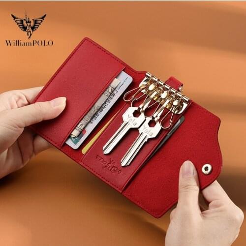 WILLIAMPOLOs new mens key bag Korean keychain ladies coin purse simple large-capacity car couple key bag