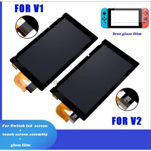 New Original NS Console LCD Display Screen + Touch Screen Full Assembly +Glass Film Repair Parts for Nintendo Switch