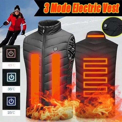 New Heated Vest Jacket Fashion Men Women Coat Clothes Intelligent Electric Heating Thermal Warm Clothes Winter Heated Hunt -40
