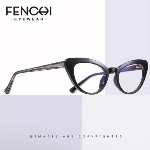 FENCHI TR90 clear cat eye blue light blocking glasses for women men anti blue light computer glasses frame gaming smart glasses