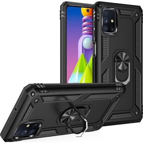 Shockproof Armor Case For Samsung Galaxy M51 M31 M31S M21 M11 M01 A50 A70 A31 A41 A51 A71 Phone Cover Metal Magnetic Ring Holder