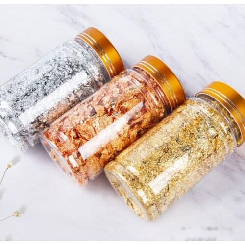 Luxury Shiny Gold Leaf Flake Resin Epoxy Mold Art Decoration Gold Foil Fillings Materials Gilding Decor Jewelry Making Tool