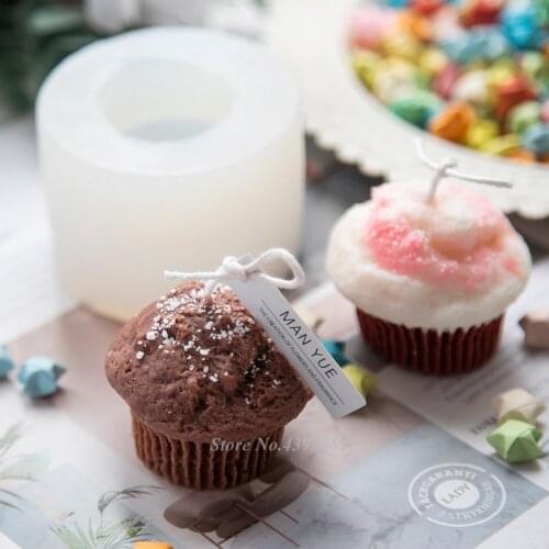 DIY Muffin Cup Candle Mould Silicone Mold Aromatherapy Candle Mold 3D Soap Silicone Mould DIY Candle Form Soap Mould