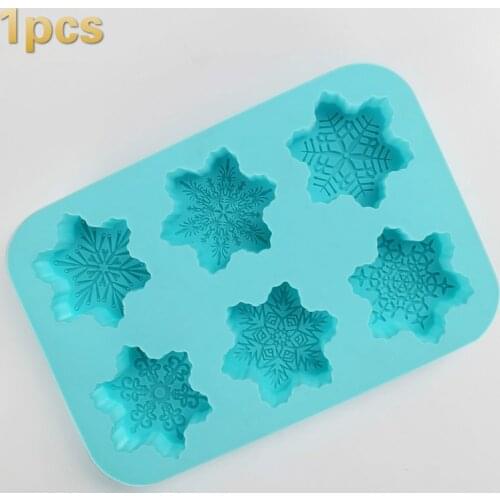 Handmade Soap Silicone Mold 3D 6-hole Snowflakes Mold Fondant Cake Mold Epoxy Resin Molds Soap Making Kit Chocolate Mold