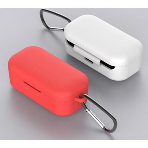 Silicone Case for QCY T5 Wireless Bluetooth Headset Portable Protective Cover with Anti-lost Buckle for QCY T5