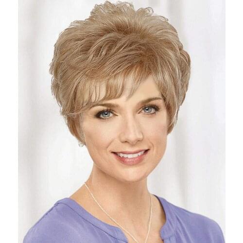 Synthetic Wigs for Women 2 Colour Short Curly Hair Natural Brown Wigs Daily Use High Temperature Fiber Wigs