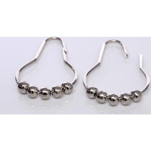 Bath Curtain Rollerball Rustproof Stainless Steel Shower Curtain Rings Hooks 5 Roller Polished Satin Nickel Ball LX1863
