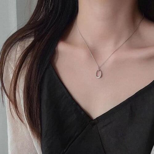 Geometric Necklace Female Korean Style Clavicle Chain Simple And Generous Personality Student Temperament Forest Sterling Silver