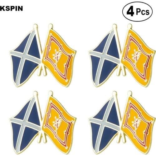 Scotland Blue & Scotland Lion Friendship Flag Pin Lapel Pin Badge Brooch Icons 4pcs
