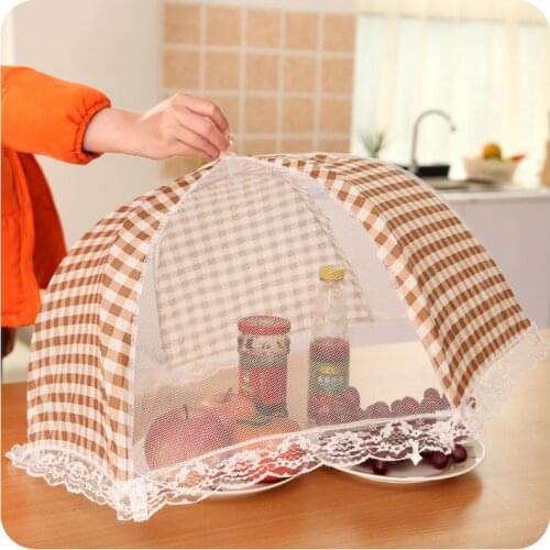 1pcs Large Pop-Up Mesh Screen Protect Food Cover Tent Dome Net Umbrella Picnic Kitchen Folded Mesh Anti Fly Mosquito Umbrella