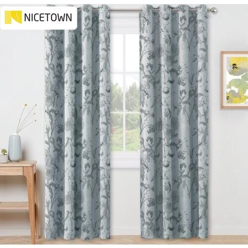 NICETOWN 1PC Floral Print Design Blackout Curtains Fashion Botanic Style Room Darkening Decoration Perfect for Living Room