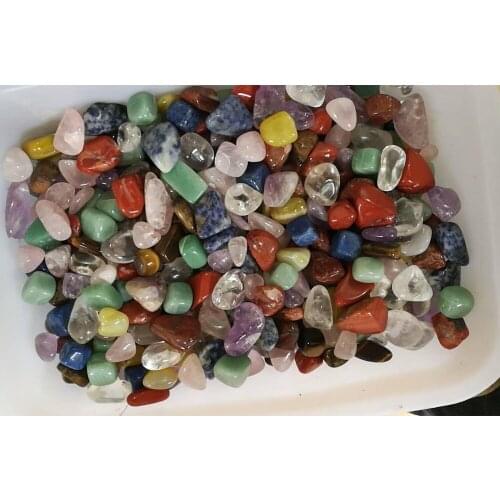 100g Beautiful Natural Bulk Assorted Tumbled Stone Crystal colorful rock mineral agate for chakra healing Reiki + Pouch