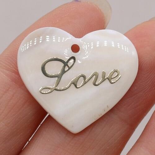 5Pcs MOP Shell Love Heart Beads Charms Natural Mother of Pearl Shell Pendant for DIY Necklace Earrings Jewelry Making Findings
