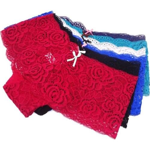 6 Pcs/Lot New Arrival 2021 Ladies Underwear Women Boyshort Sexy Transparent Lace Panties M L XL XXL 9346