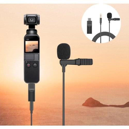3.5mm Adapter for DJI Osmo Pocket Mini Lavalier Clip Microphone Mic Audio Adapter for Osmo Action Camera Extension Accessories