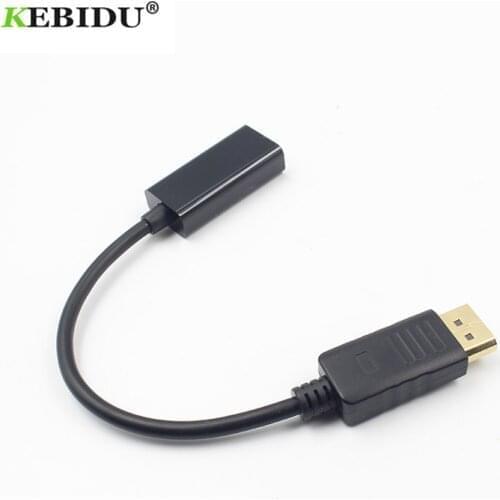 Kebidu DP to HDMI-compatible Adapter Display Port Male to Female Cable Adapter Converter Support 1080P for HDTV Projector