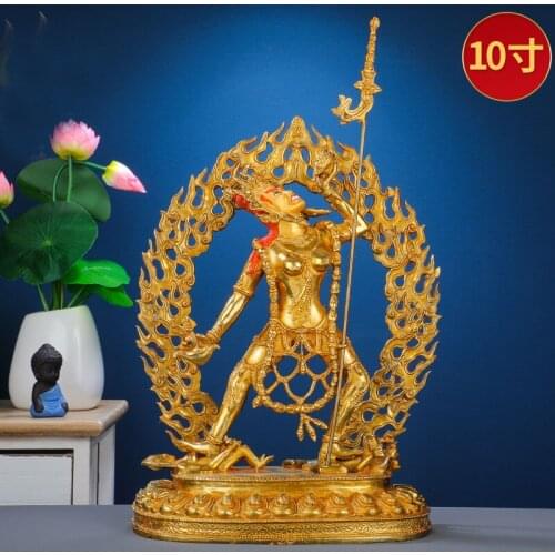 38CM large Buddhism Good gold gilding Buddha brass statue HOME family effective protection Tibetan Vajrayogini dakinis Buddha