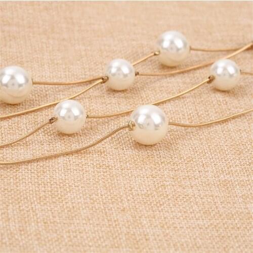 HOT Double Multilayer Imitation Pearl Popular Pendant Long Fashion Sweater Chain Necklace Accessories Jewelry 1pc Women Gift