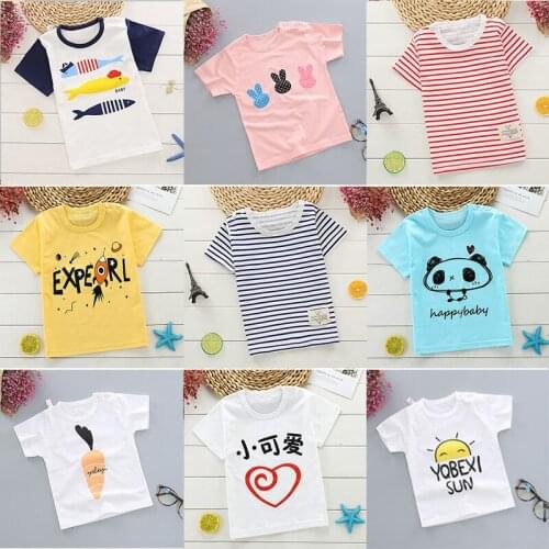 Children Short Sleeve T-shirt Cotton Clothing Childrens Wear Summer Half Sleeve Girls T-shirt Boys' Top Half Sleeve Clothes