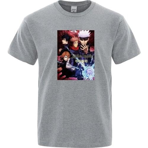 Anime Gojo Satoru T-Shirt Men Jujutsu Kaisen Short Sleeve Mens Clothing Summer Tee Shirt Hip Hop Funny T Shirts Streetwear