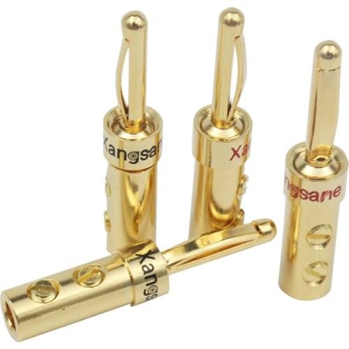 Hi-end Speaker Cable Connector Pure Copper Plated Banana Plug Single Side Screw Audio Adapter