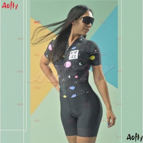 Kafitt Black Womens Clothes Cycling Triathlon Skinsuit Sets 2021 Go Pro Macaquinho Ciclismo Feminino Gel Pink Pad Maillot Mujer