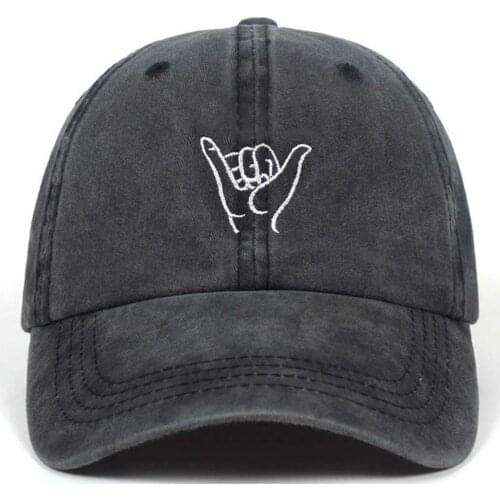 2020 New finger embroidery cap outdoor leisure Washed Baseball Caps Adjustable Hip Hop hat 100%Cotton Women Man hats