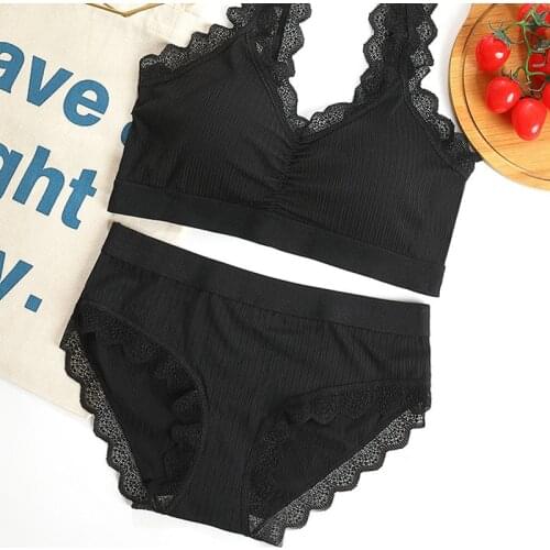 Fashion Tube Top Lace Bra Set Wrapped Chest Suit Summer Panties Lingeries Women Underwear Set
