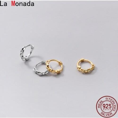 La Monada Plain Woman Hoop Earrings Silver 925 Chain Fine Jewelry 925 Sterling Silver Earrings For Women Hoops Minimalist