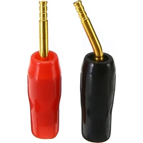 Mayitr 5pairs 2mm Black Red Banana Wire Pin Plug Gold Plated Pin Plug Speaker Connector for Wire Cable Hifi Speaker