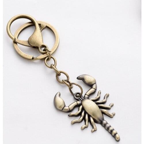 Punk Vintage Alloy Lovely Lobster Keychain Creative Hand Made Bag Pendant Keyfobs Car Key Chain Ring Holder Lovers Gift FY008