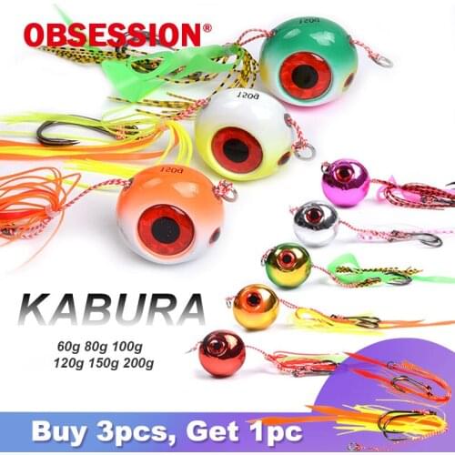 Inchiku DeepSea Metal Fast Sinking Jig Big Head With Rubber Skirts60g80g100gSaltwater Assist Hook Fishing Lure Tai Kabura Slider