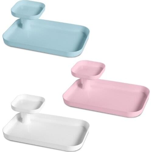2021 New Stylish Pink Jewelry Tray with Fixed Mini Holder Tray Simple Snacks Tray Container Makeup Storage Holder Letter Tray