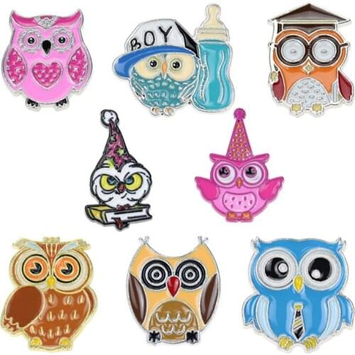 New creative alloy cartoon owl animal brooch spot clothing accessories cute owl brooch 2020 cute gift